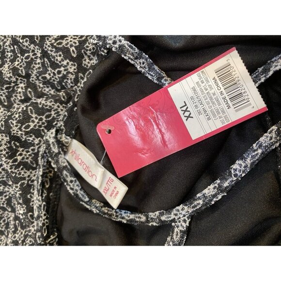Xhilaration Sundress Size XXL Spaghetti Strap Black White Lace Design ~ New - Picture 5 of 7